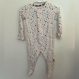 Magnetic Me Heart Print Footed Pajamas - 3-6M